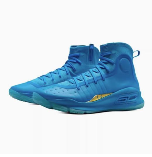 【42.5/43/44.5码，如无货将做退款】安德玛UA Curry4 Retro库里4高帮篮球男款蓝色实战减震运动鞋1298306-404 商品图2