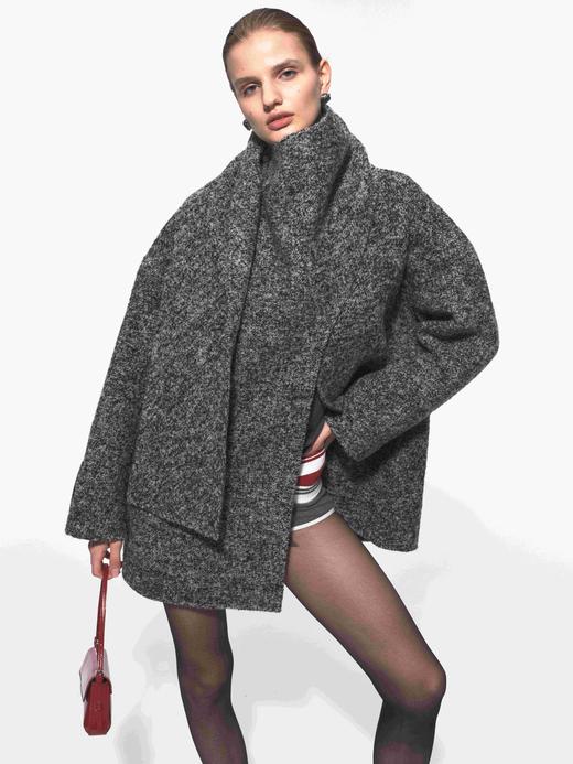 花灰围脖澳毛大衣 商品图0