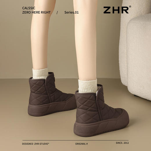 ZHR则则加绒保暖雪地靴厚底百搭防寒女靴冬季新款防滑防水棉鞋女 商品图7