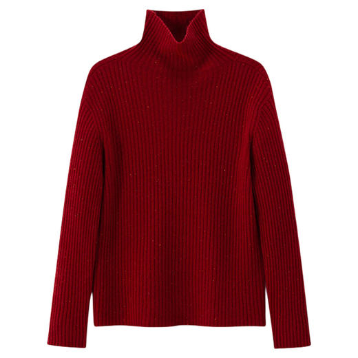 2024无缝一体100%羊毛浆果紫色系高领打底衫内搭上衣外穿毛衣羊毛衫女款！ 商品图4