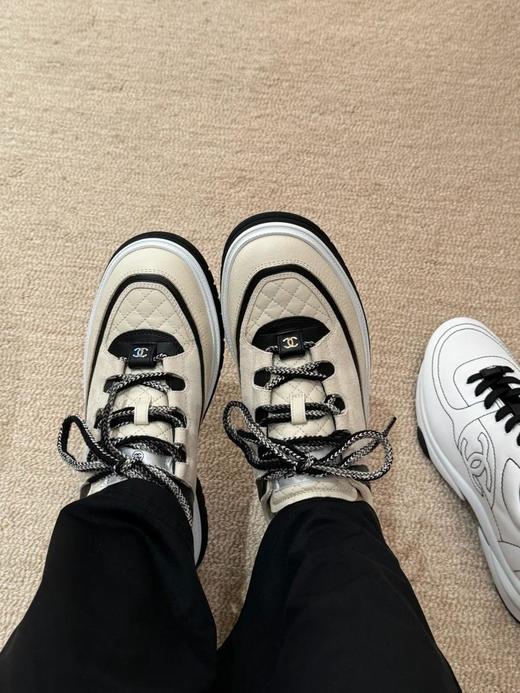 香奈儿新款米兰走秀运动鞋双C方圆头系带休闲鞋（HC） 商品图1