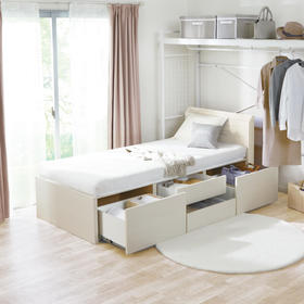 【家具】小单人/单人/双人/大双人床 吉欧2 水洗白/浅棕色/中棕色