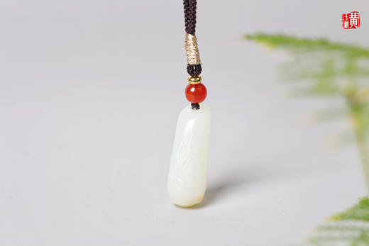 和田糖白玉竹节吊坠 配精美挂绳 商品图5