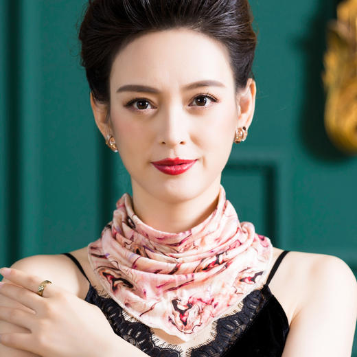 羊毛三角巾暗扣围巾，印花针织百搭套头脖套护颈围脖WY-1152 商品图4