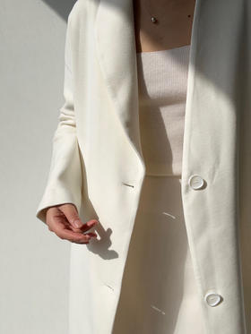 ranyepersonal｜coat 拼接袖不对称白色长款 [ 白TOUCH24CO02-2 ]