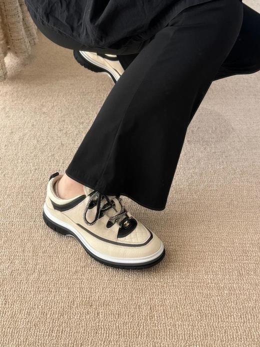 香奈儿新款米兰走秀运动鞋双C方圆头系带休闲鞋（HC） 商品图8