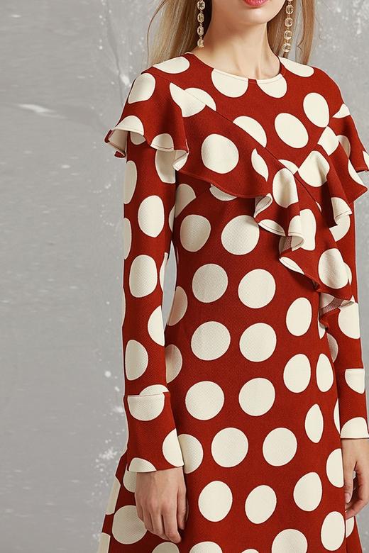 komello 荷叶边大波点连衣裙 14897 商品图6