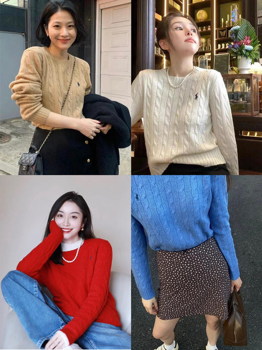 114-2 亲戚工厂 原材 80羊毛20羊绒 小马刺绣 圆领针织长袖 温润亲肤舒适 商品图0