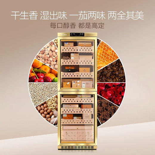 raching/美晶雪茄柜MON3800B智能水平线实木双温双湿雪茄保湿烟柜 商品图1