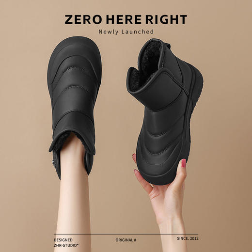 ZHR则则加绒保暖雪地靴防水厚底防滑女鞋2024冬季新款百搭棉鞋女 商品图8