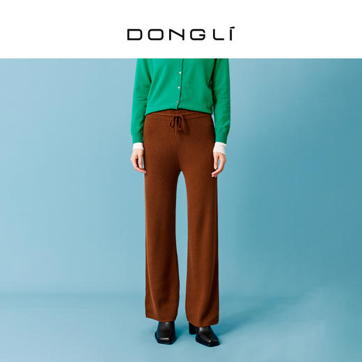 东黎 •  小山羊绒女士秋冬时尚宽松垂感保暖中腰直筒裤 21BBT28 商品图2