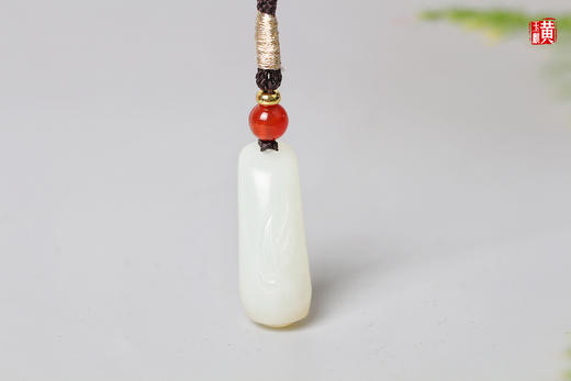 和田糖白玉竹节吊坠 配精美挂绳 商品图0