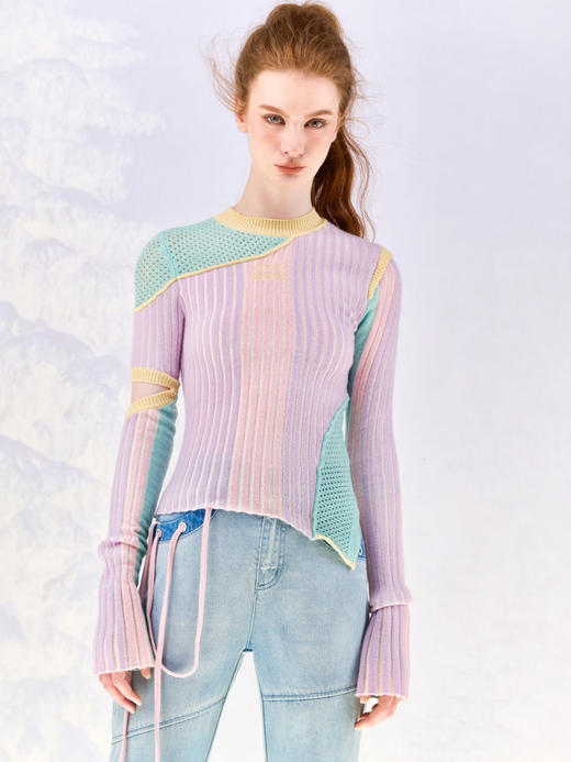 彩色解构羊绒打底衫 商品图3