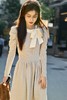 SIA SAYLOR 米灰色法式优雅蝴蝶结针织连衣裙 19785 商品缩略图0
