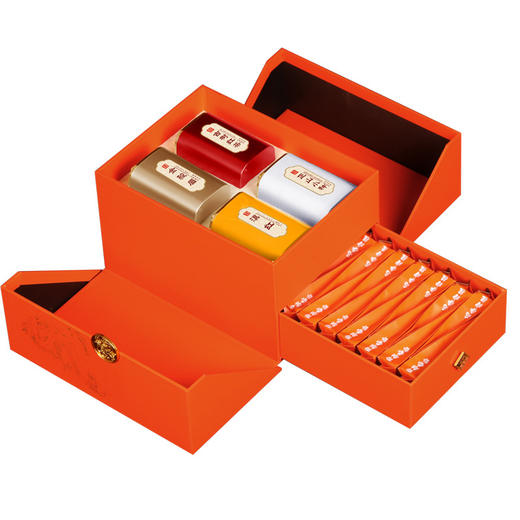 【龙凤呈祥五大名茶】滇红罐装 红茶乌龙茶 摆泡双层茶叶礼盒装 过年送礼  商品图4