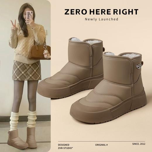 ZHR则则加绒保暖雪地靴防水厚底防滑女鞋2024冬季新款百搭棉鞋女 商品图1