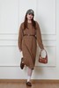 HAYES 咖色圆领长款加绒连衣裙 19784 商品缩略图2