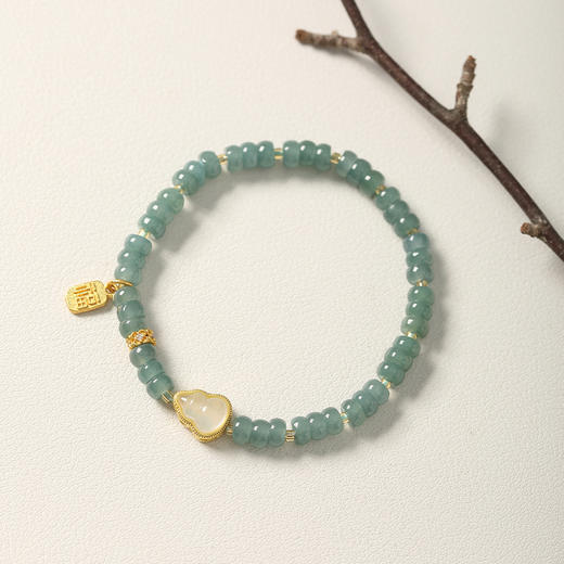 敦煌【福满·蓝水翡翠葫芦手串】中式国风手串配饰 敦煌福泽小众轻奢手串 商品图2