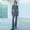 AD拼色西装外套轻奢职场女装2024秋冬新款羊毛西装套装灰色职业装 商品缩略图0