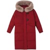 百媚生 棉服女中长款过膝连帽加厚保暖棉衣外套6603 商品缩略图4