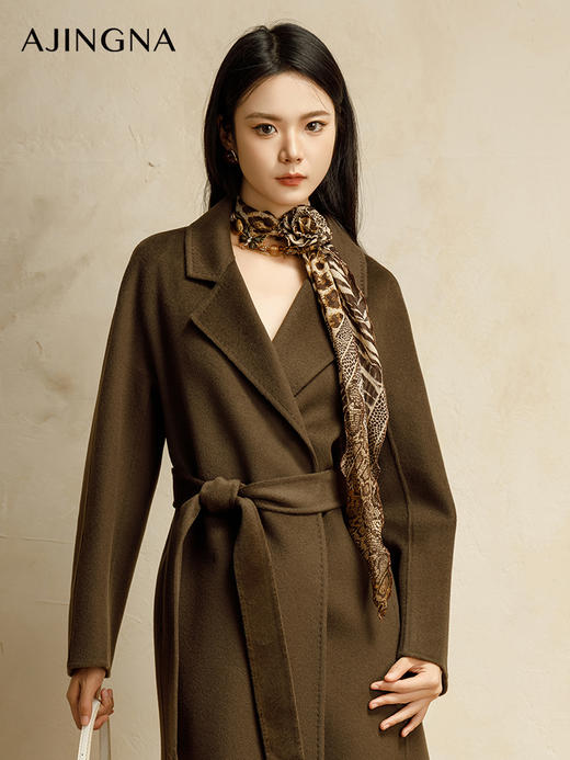 【商场同款】阿菁娜2024冬季新款经典宽松浴袍款大衣A30D211021 商品图3