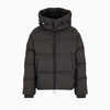 EMPORIO ARMANI 阿玛尼 男士通体 LOGO 提花尼龙连帽拉链羽绒服 灰色 6D1BC3 1NNXZ 05A6 商品缩略图0