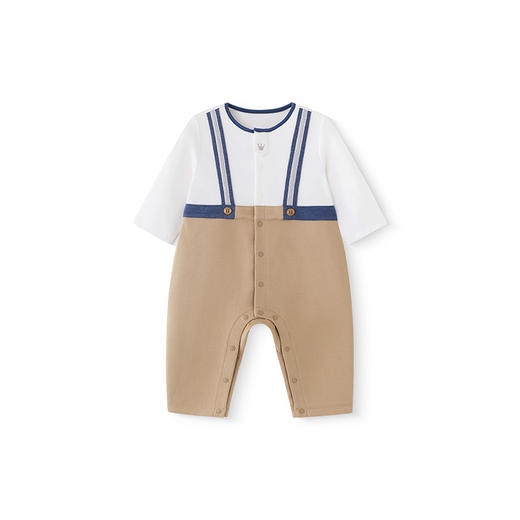 【商场同款】英氏婴儿衣服春夏假两件男宝长袖连体衣2025新款爬服 商品图4