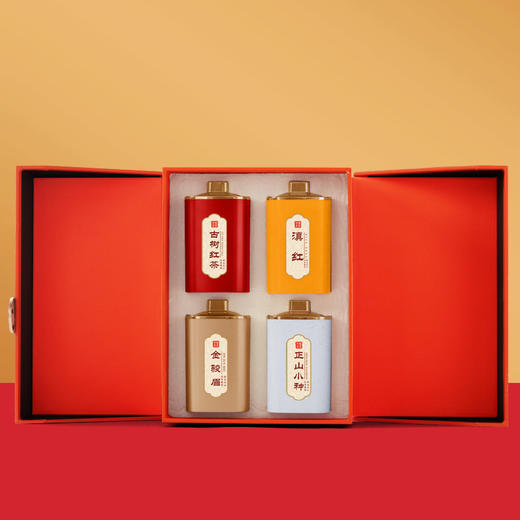 【龙凤呈祥五大名茶】滇红罐装 红茶乌龙茶 摆泡双层茶叶礼盒装 过年送礼  商品图2