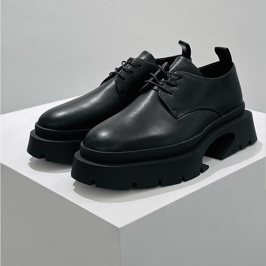 【顺丰包邮】44307 洛诗琳进口优质牛皮德比鞋系带刀锋跟真皮鞋12129 商品图1