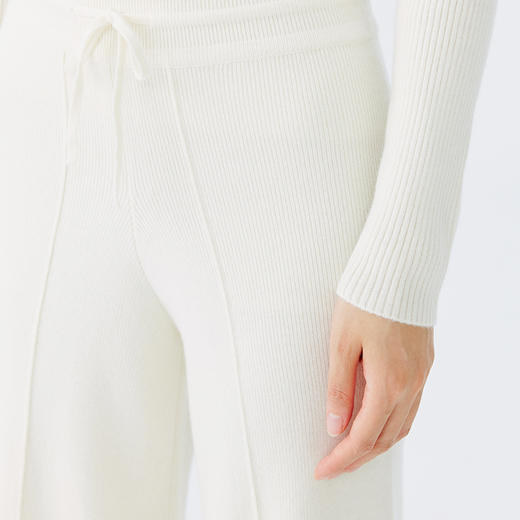 东黎 •  小山羊绒女士秋冬抽条宽松阔腿裤 21F14 商品图11