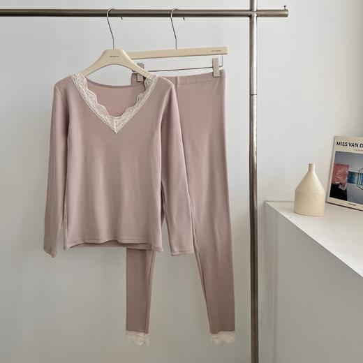 老米优品🎈3-5天！《V领蕾丝花边亲奢莱赛尔暖肤套装》会呼吸的好面料，轻，暖，柔。唯美设计爱不释手~~TZ241125B 商品图7