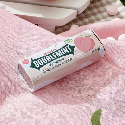 B195 绿箭无糖簿荷糖萌萌蜜桃味23.8g铁盒装 商品图0