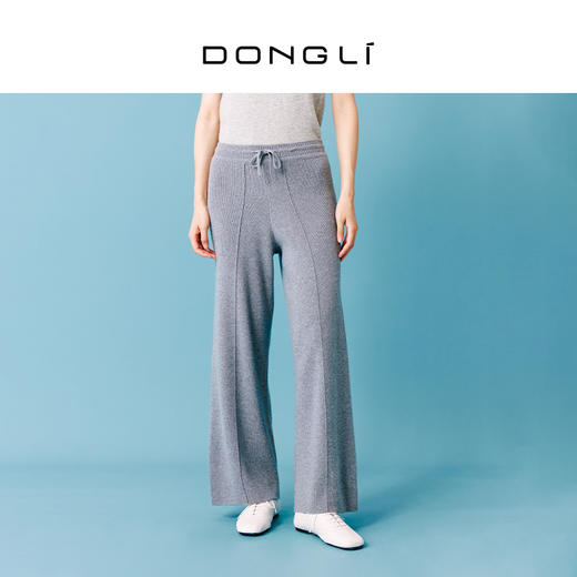 东黎 •  小山羊绒女士秋冬抽条宽松阔腿裤 21F14 商品图2