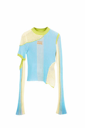 彩色解构羊绒打底衫