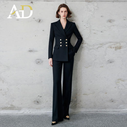 AD新款女春秋套装大学生公务员面试职业装时尚显瘦气质西服正装 商品图3