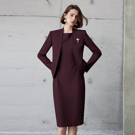 AD安可拉红色西装连衣裙两件套女士职业装2024新款公务员工作服秋 商品图4