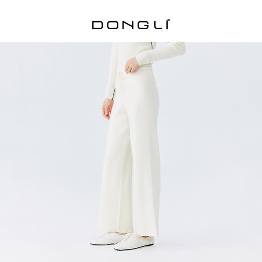 东黎 •  小山羊绒女士秋冬抽条宽松阔腿裤 21F14 商品图6