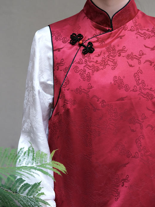 盛唐牡丹| 闲云野鹤丝毛偏襟马甲 商品图5