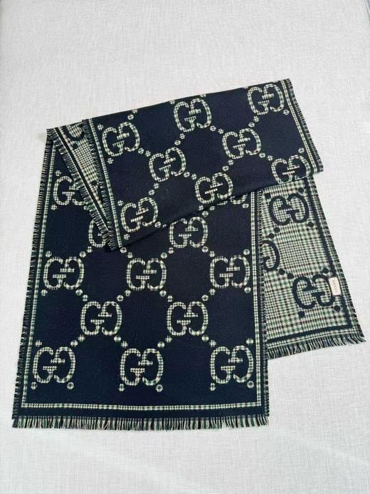 古驰 秋冬新款，主打的gg时髦复古双面羊毛围巾/双色 商品图10