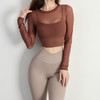 跃牌【禅语梵心】性感网纱圆领瑜伽服长袖跑步速干运动文胸CX2586 商品缩略图4