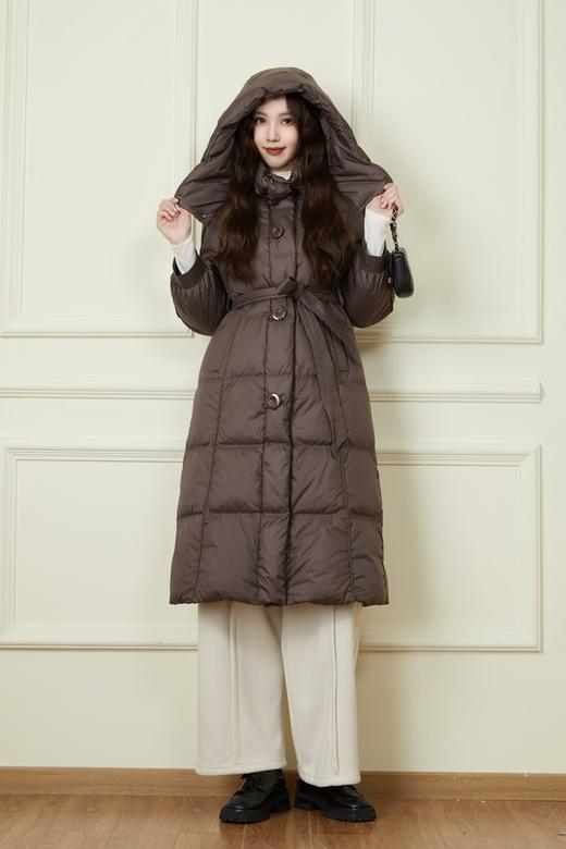 HAYES 咖色收腰百搭长款羽绒服 19795 商品图3