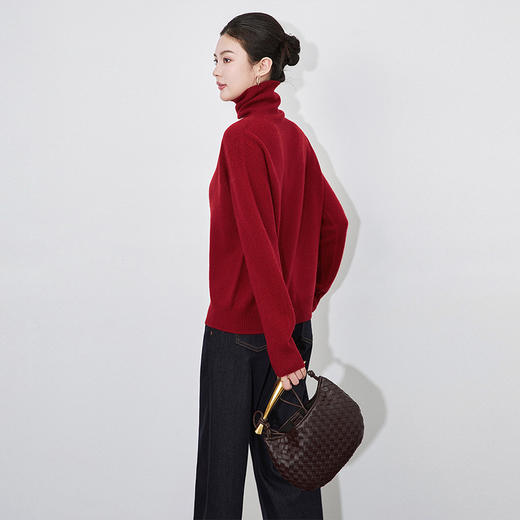 【高货wl】全新升级【铂金会员211/天猫279/差价68】(02133) 洛诗琳秋冬高级感绵羊毛细针无缝一体抗菌针织高领毛衣女 商品图4