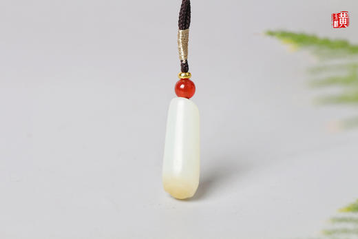 和田糖白玉竹节吊坠 配精美挂绳 商品图2