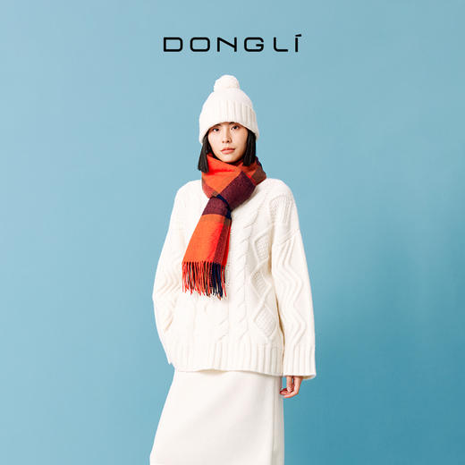 东黎 • 山羊绒女士秋冬绞花套衫 3354 商品图0