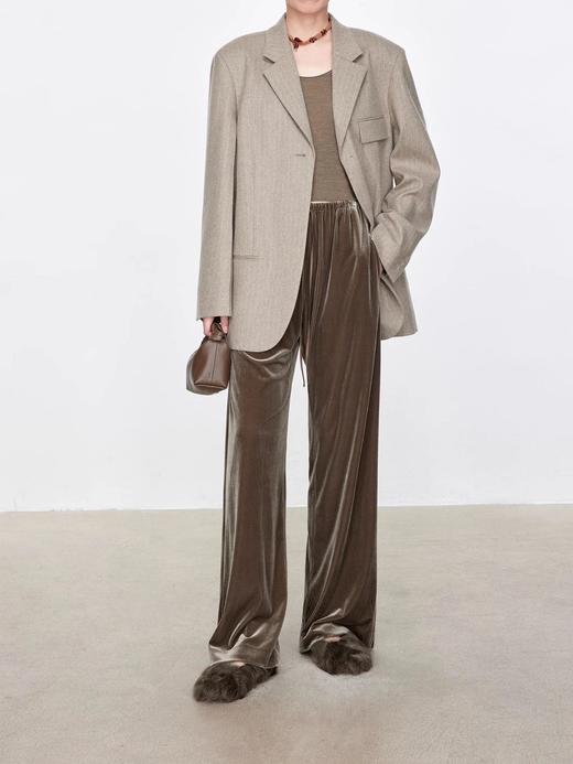 真丝丝绒阔腿裤 C12TJ-99973 商品图1