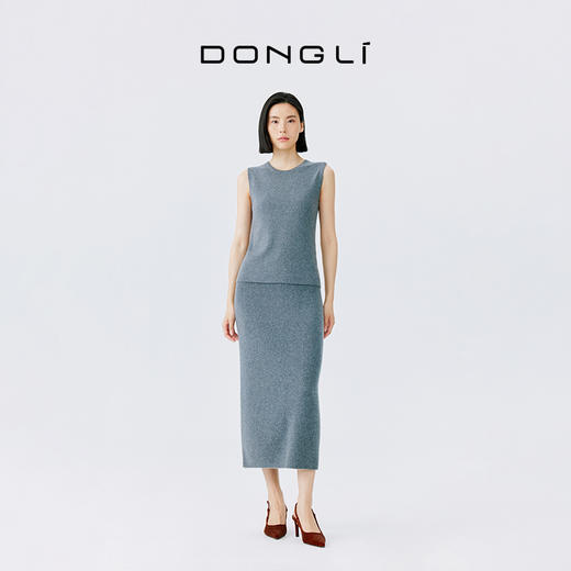 东黎 • 小山羊绒女士秋冬气质一步裙 21F15 商品图2