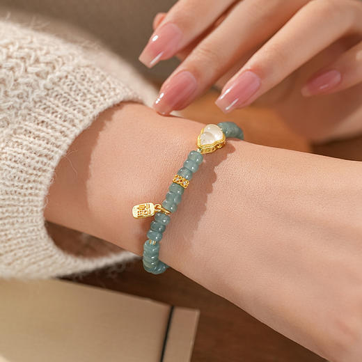 敦煌【福满·蓝水翡翠葫芦手串】中式国风手串配饰 敦煌福泽小众轻奢手串 商品图1
