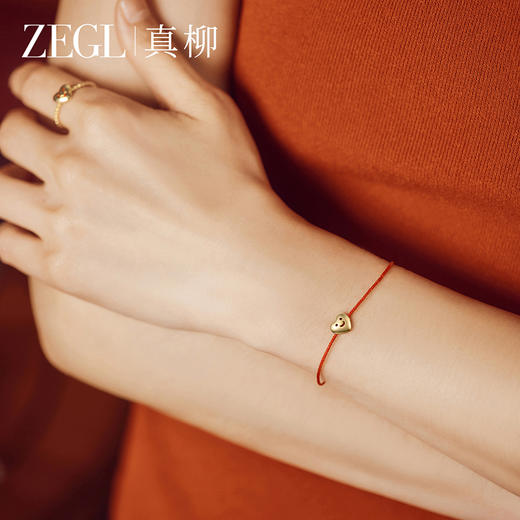 ZEGL真柳设计师小红花925银红绳手链女轻奢小众精致编织手绳手饰 商品图1