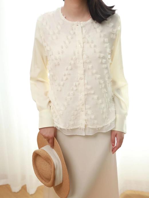 LPIUTY品牌直发⚠️月光白茶剪花流苏衬衫 A0262099 商品图1