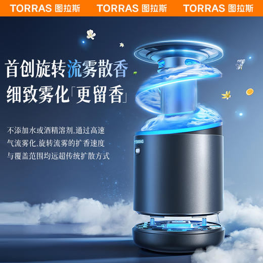 TORRAS/图拉斯 CF18旋转流雾车载香薰 汽车香水车内用香氛持久留香新款男士专用固体 下单后三天发货 商品图2